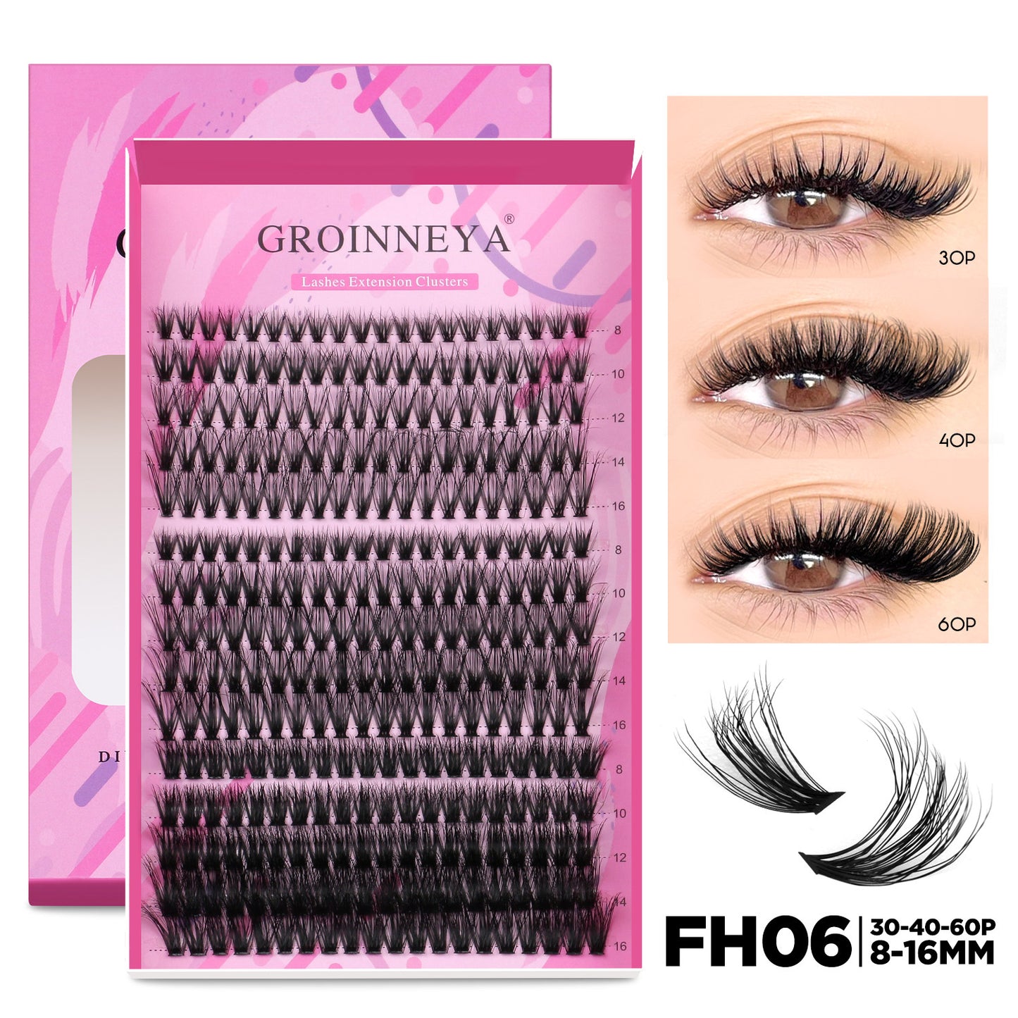 Grappe de faux cils recourbé DOBLE