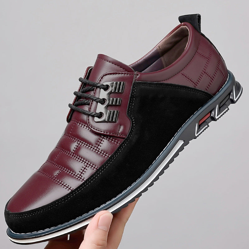 Chaussures décontractées en cuir pour hommes grandes tailles